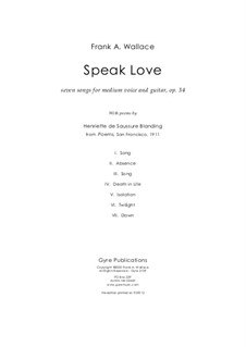Speak Love, Op.34: Speak Love by Frank Wallace