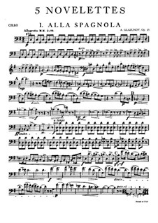 Five Novelettes for String Quartet, Op.15: parte violoncelo by Alexander Glazunov