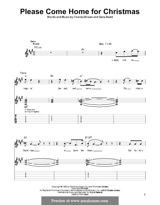 Please Come Home for Christmas (The Eagles): Para guitarra com guia by Charles Brown, Gene Redd