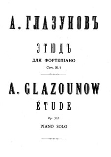 Three Etudes, Op.31: set completo by Alexander Glazunov