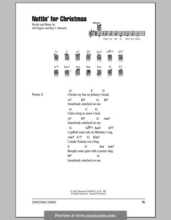 Nuttin' for Christmas: para ukulele by Sid Tepper