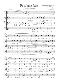 Exultate Deo: Vocal score (SSMA) by Alessandro Scarlatti