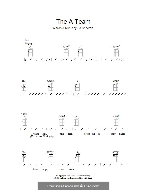 The a Team: para ukulele by Ed Sheeran