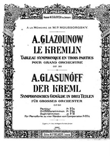 The Kremlin, Op.30: Partitura completa by Alexander Glazunov