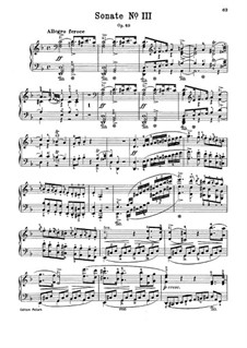 Sonata for Piano No.3 in D Minor, J.206 Op.49: para um único musico (Editado por H. Bulow) by Carl Maria von Weber