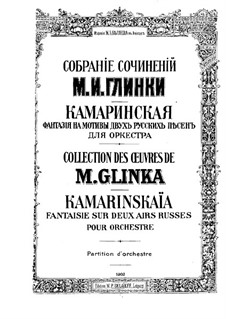Kamarinskaya: partitura completa by Mikhail Glinka