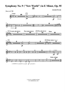 Movement II (Largo): Horn in F 3 (transposed part) by Antonín Dvořák