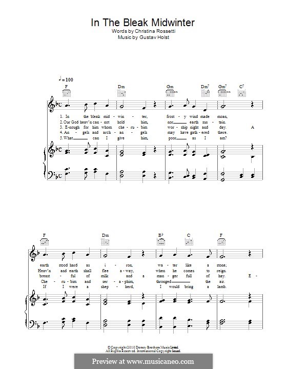 Vocal version: Para vocais e piano (ou Guitarra) by Gustav Holst