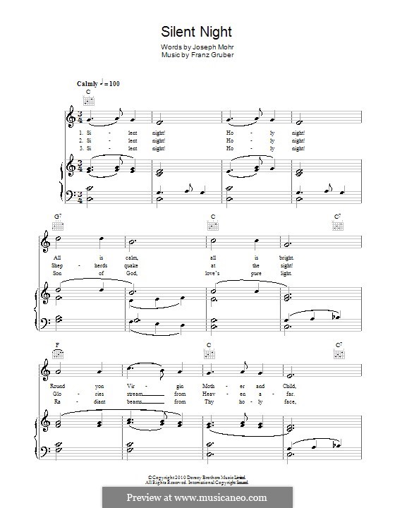 Vocal version: Para vocais e piano (ou Guitarra) by Franz Xaver Gruber
