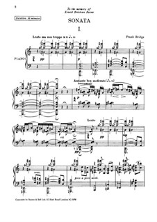 Sonata for Piano, H.160: sonata para piano by Frank Bridge