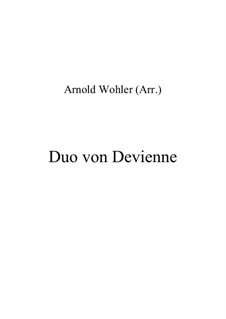 Duo, for Flute and Piano: Duo, for Flute and Piano by François Devienne