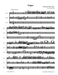 Fugue - a Baroque piece: For three intermediate cellos by Unknown (works before 1850)