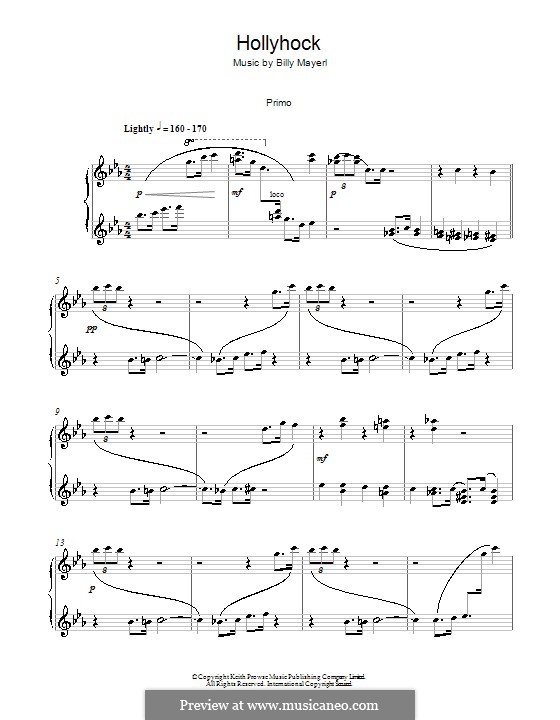 Hollyhock (Francis Shaw): para piano de quadro mãos by Billy Mayerl