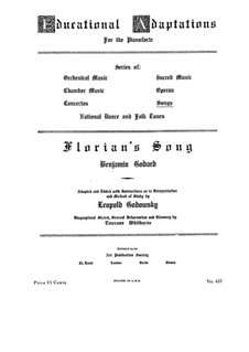Florian's Song: Partitura Piano-vocal by Benjamin Godard