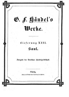 Saul, HWV 53: partitura completa by Georg Friedrich Händel
