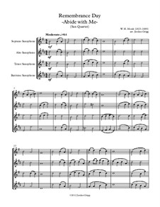 Abide with Me: para quarteto de saxofone by William Henry Monk