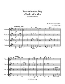 Abide with Me: For violin quartet by William Henry Monk