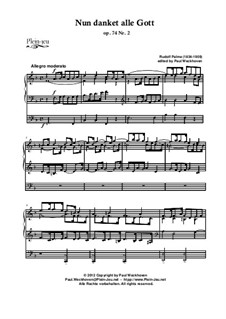 Choral 'Nun danket alle Gott' und Fughetta in A: Choral 'Nun danket alle Gott', Op.74 Nr.2 by Rudolf Palme, Jan Krtitel Kuchar