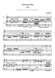 Uns ist ein Kind geboren, BWV 142: Aria, for tenor and piano by Johann Sebastian Bach