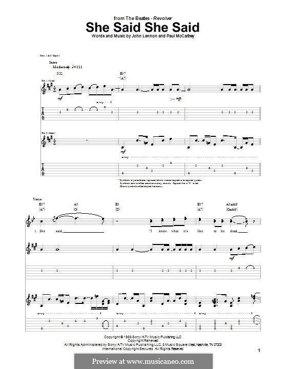 She Said She Said (The Beatles): Para guitarra com guia by John Lennon, Paul McCartney