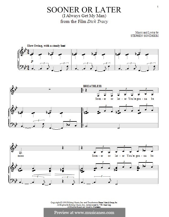 Sooner or Later (I Always Get My Man): Para vocais e piano by Stephen Sondheim