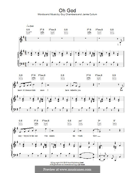 Oh God: Para vocais e piano (ou Guitarra) by Guy Chambers, Jamie Cullum
