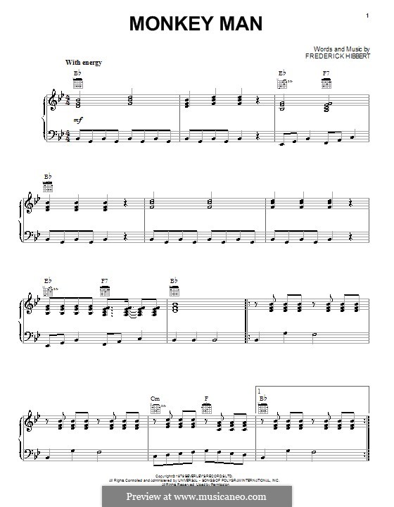 Monkey Man (Toots and The Maytals): Para vocais e piano (ou Guitarra) by Toots Hibbert