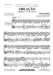 Oblação para viola pomposa (5 cordas): Oblação para viola pomposa (5 cordas) by Zoltan Paulinyi