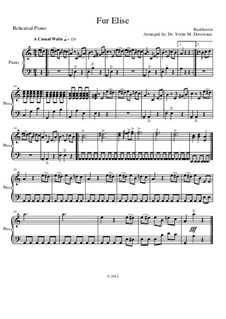 For Elise, WoO 59: For string orchestra (elementary to middle school age youth) – rehearsal piano part by Ludwig van Beethoven