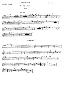 Symphony No.88 in G Major, Hob.I/88: trompeta parte I by Joseph Haydn