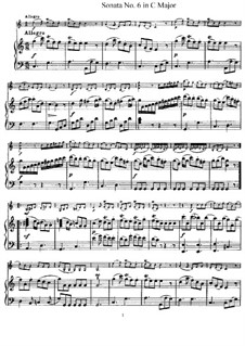 Sonata No.6 in C Major: partituras completas, parte solo by Joseph Haydn