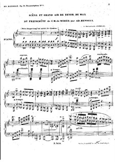 Act I, No.3 Scene and Big Max's Aria: Para Piano by Carl Maria von Weber
