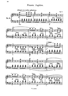 Pensée fugitive, Op.8: Para Piano by Adolf von Henselt