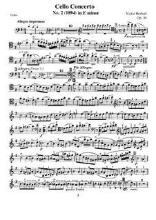Concerto for Cello and Orchestra No.2, Op.30: Version for cello and piano – solo part by Victor Herbert