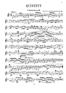 Quintet for Piano and Winds, Op.43: parte clarinete by Heinrich von Herzogenberg