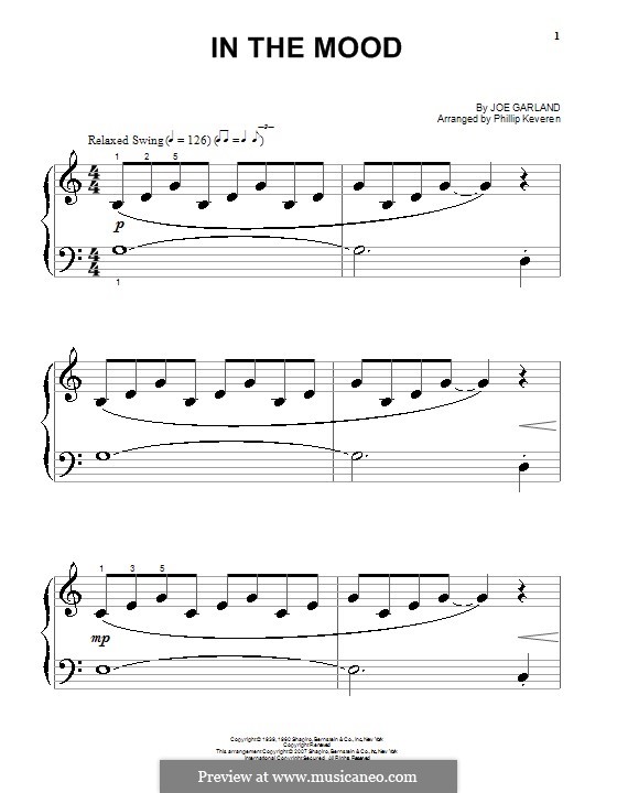 In the Mood (Glen Miller): Para Piano by Joe Garland