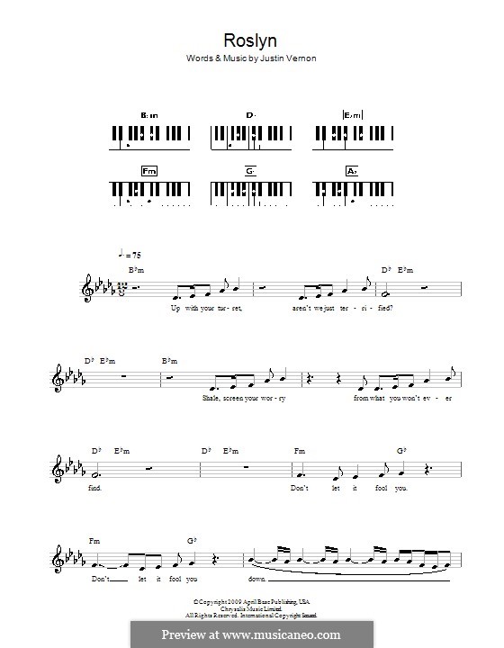 Roslyn (Bon Iver & St. Vincent): para teclado by Justin Vernon