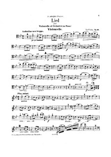 Song for Cello and Orchestra, Op.19: para Violoncelo e piano by Vincent d' Indy