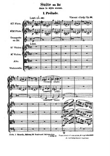 Suite in old Style, Op.24: Partitura completa by Vincent d' Indy