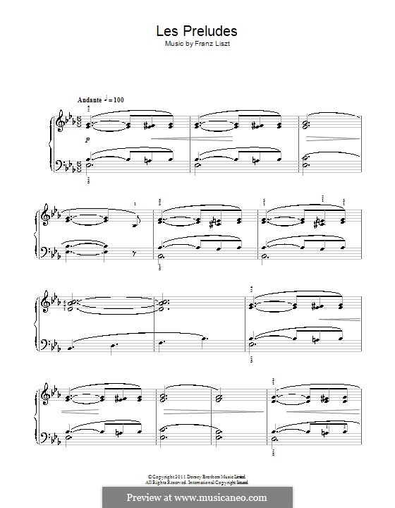 Symphonic Poem No.3 'Les préludes', for Piano, S.511a: Fragmento by Franz Liszt