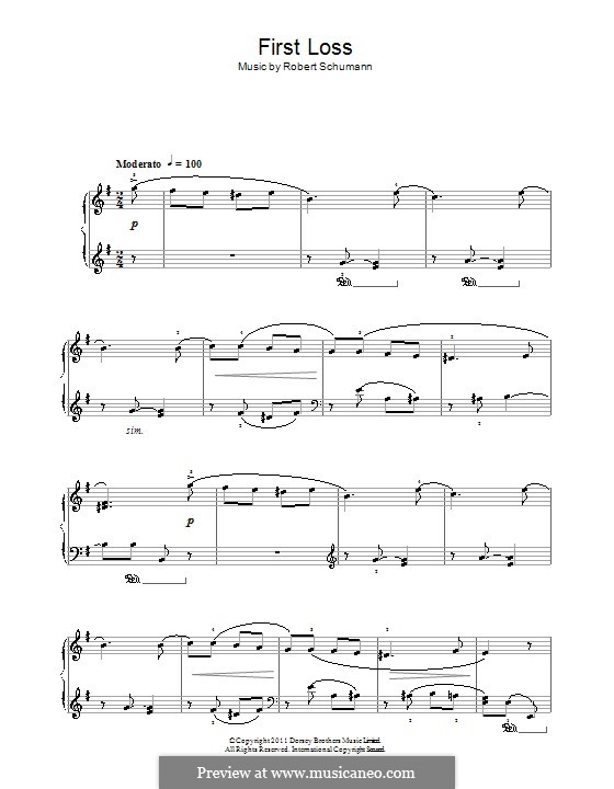 No.16 Erster Verlust (First Sorrow): Para Piano by Robert Schumann