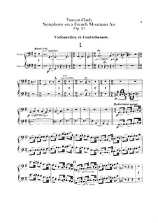 Symphonie sur un chant montagnard français (Symphony on a French Mountain Air), Op.25: parte violoncelo e contrabaixo by Vincent d' Indy