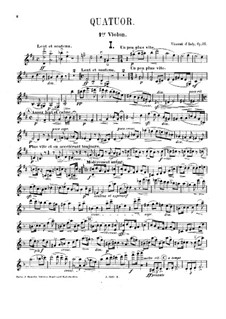 String Quartet No.1 in D Major, Op.35: Partes by Vincent d' Indy