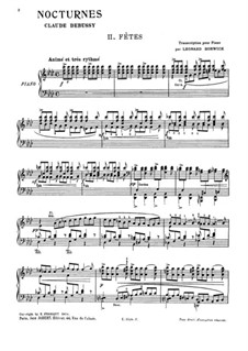 Three Nocturnes, L.91: No.2 Fêtes. Arrangement for piano by Claude Debussy