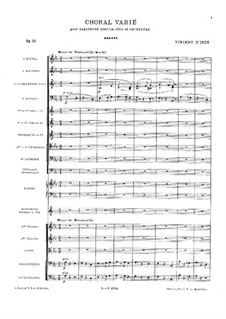 Choral varié for Saxophone and Orchestra, Op.55: Partitura completa by Vincent d' Indy