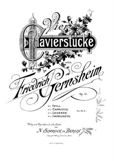Four Pieces, Op.61: Para Piano by Friedrich Gernsheim