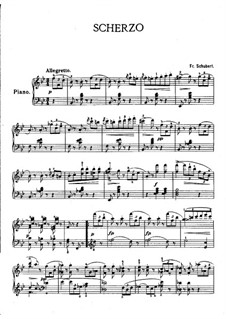 Two Scherzos for Piano, D.593: Scherzo No.1 in B Flat Major by Franz Schubert