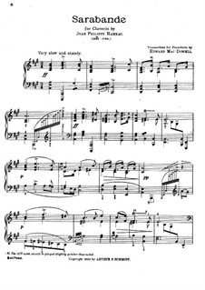 Sarabande: em A maior by Jean-Philippe Rameau