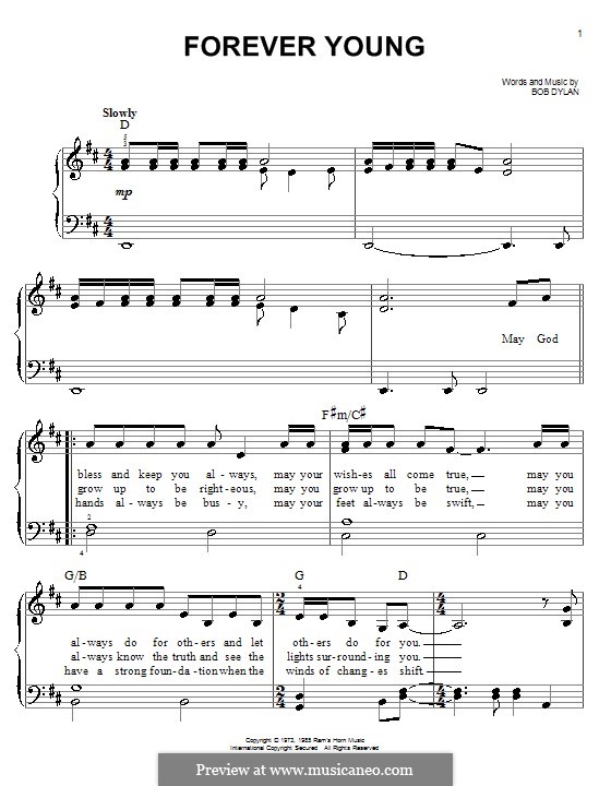 Forever Young I: Para Piano by Bob Dylan