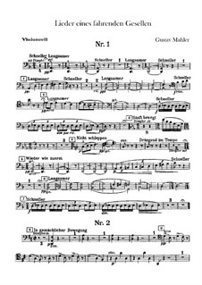 Lieder eines fahrenden Gesellen (Songs of a Wayfarer): Parte Violoncelo by Gustav Mahler